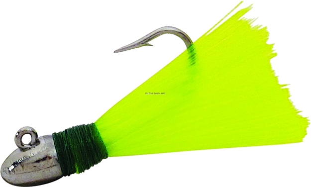 Picture of Bomber Nylure Pompano Fishing Jig, 1/4 Oz, Chrome/Chartreuse,3/Pack
