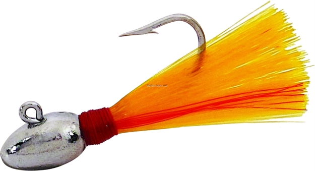 Picture of Bomber Nylure Pompano Fishing Jig, 1/4 Oz, Chrome/Yellow,3/Pack