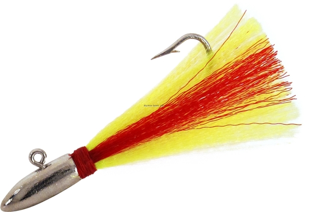 Picture of Bomber Original Nylure Fishing Jig, 1/2 Oz, Chrome/Chartreuse/Red,3/Pack