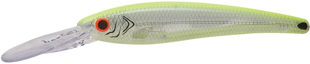 Picture of Bomber Saltwater Grade Certified Depth Trolling Plug, 6", 2 Oz, 25 Ft, Silver Flash/Chartreuse, Floating