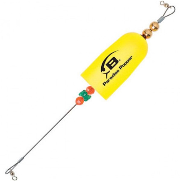 Picture of Bomber Saltwater Grade Paradise Popper X-Treme, Popping Float, Titanium Wire, Yellow BSWPPPPY