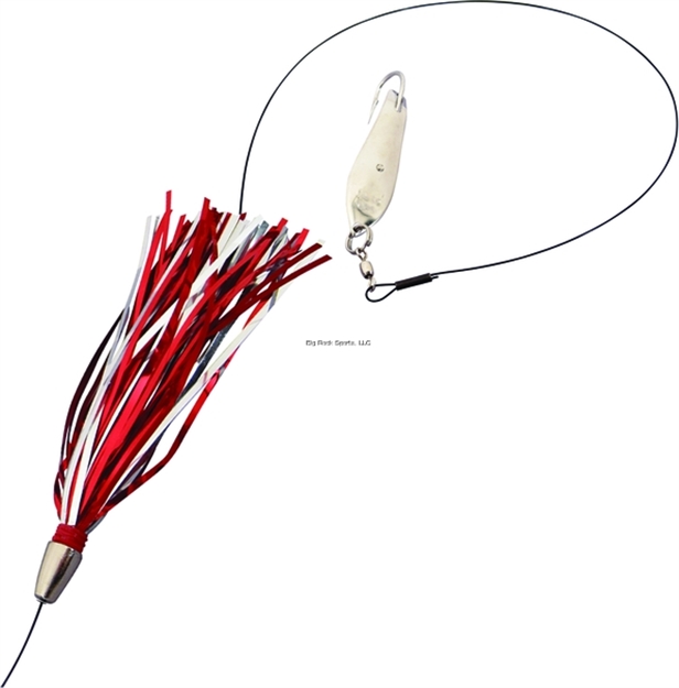 Picture of Bomber Spanish Mackerel Rig, 1/8 Oz, #6 Stainless Wire, 2-3/0 Hooks, Red/Silver