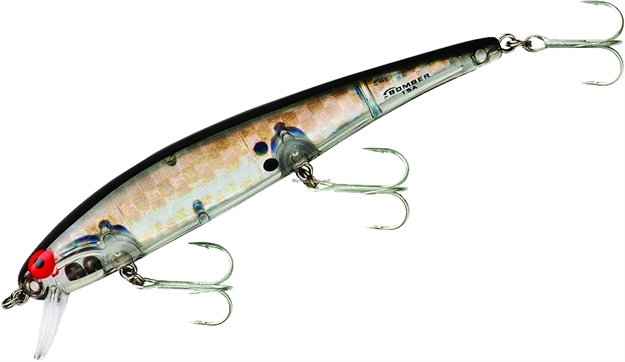 Picture of Bomber Suspending Pro Long A Jerkbait 4 1/2", 1/2 Oz, Silver Prism/Blackback, Suspending