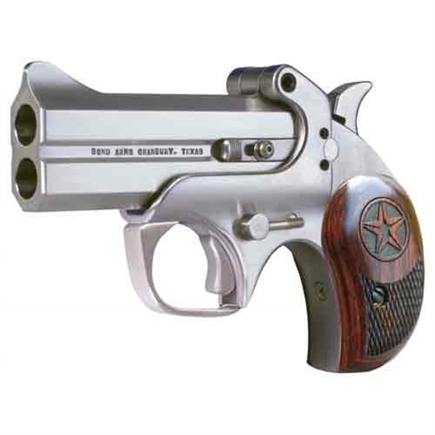 Picture of  Bond Arms Bac2k Century 2000 45 Colt (Lc)/410 Gauge 2Rd 3.50"  Stainless Steel Double Barrel & Frame, Auto Extractor & Rebounding Hammer, Blade Front/Fixed Rear Sights, Rosewood Grip, Manual Safety