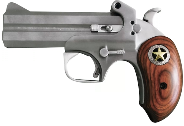 Picture of Bond Arms Barr Rustic Ranger  45 Colt (Lc) 410 Gauge 2Rd Shot 4.25" Matte Stainless Stainless Stainless Steel Frame Rosewood W/Integrated Star Grips BARR-45/410 855959001574
