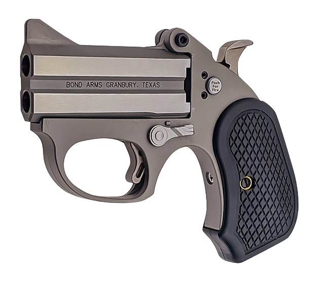 Picture of Bond Arms Bahb Honey B  22 Mag 2 Shot 3" Black Rough & Tumble Stainless Steel Barrel & Frame, Black Extended B6 Resin Grips BAHB-22MAG