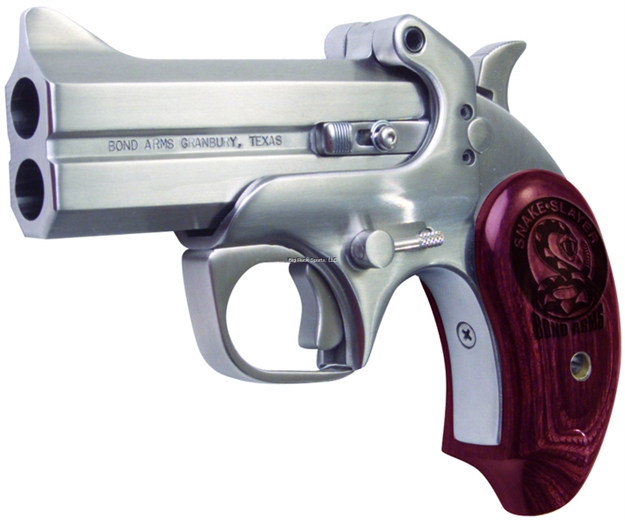 Picture of Bond Arms Bass Snakeslayer Original Derringer Single 357 Magnum 2Rd 3.50" Barrel, Stainless Metal Finish, Blade Front/Fixed Rear Sights, Extended Rosewood Grip, Removeable Trigger Guard, Manual Safety BASS357/38 855959004445