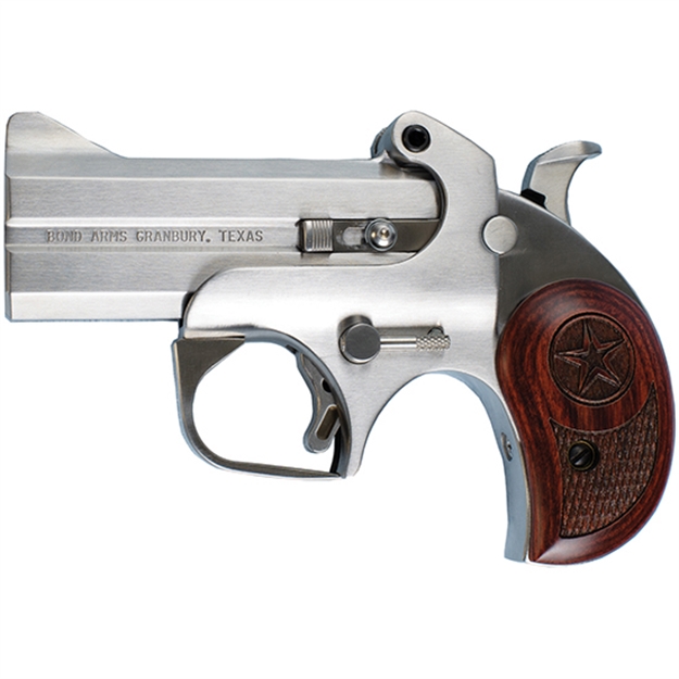 Picture of Bond Arms Bac2k Century 2000 38 Special/357 Mag 2Rd 3.50" Stainless Steel Double Barrel & Frame, Auto Extractor & Rebounding Hammer, Blade Front/Fixed Rear Sights, Rosewood Grip, Manual Safety BAC2K35738