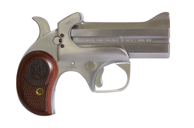 Picture of Bond Arms Century 2000 Break Pistol 45 Lc, 3.5 In, Wood Grp, 2 Rnd, Blade Front & Fixed Rear, Satin S/S Frame BAC2K