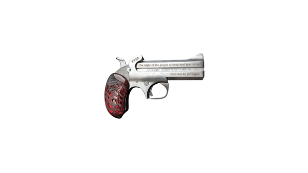 Picture of Bond Arms Pt2a Protect The 2Nd Amendment  Derringer Single 45 Colt (Lc)/410 Gauge 2Rd 4.25" Engraved Barrel, Stainless Steel Finish, Blade Front/Fixed Rear Sights, Extended Engraved Rosewood Grip, Man PT2A45/410 855959001291