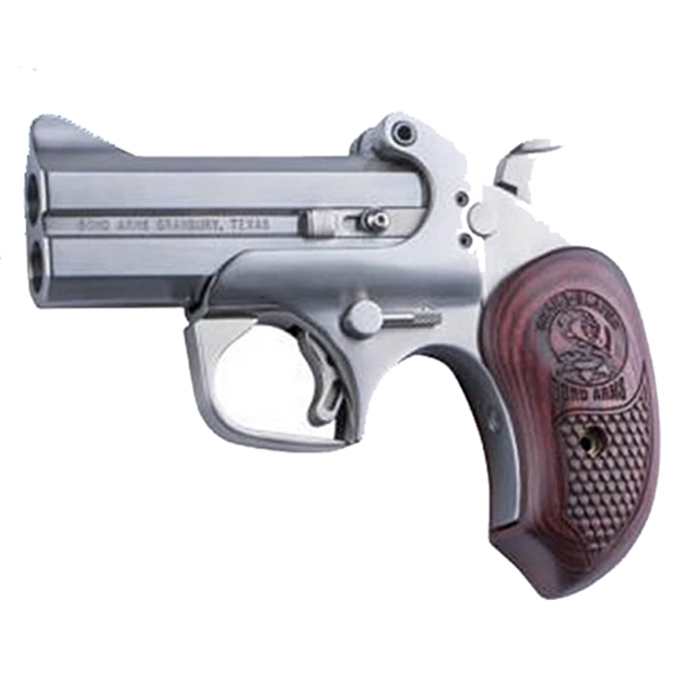 Picture of Bond Arms Bass Snakeslayer Original Derringer Single 357 Magnum 2Rd 3.50" Barrel, Stainless Metal Finish, Blade Front/Fixed Rear Sights, Extended Rosewood Grip, Removeable Trigger Guard, Manual Safety BASS357/38