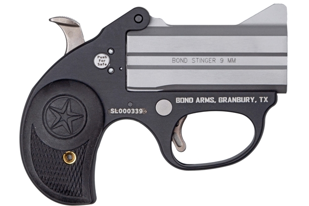 Picture of Bond Arms Basl Stinger  9Mm Luger 2Rd 3" Matte Stainless Steel Barrel, Anodized 7075-T6 Aluminum Frame, Rebounding Hammer, Black Rubber Grip, Manual Safety BASL-9MM