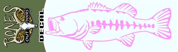 Picture of Bones Bass Plotted Decal, Pink Outline