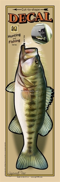 Picture of Bones Profile Fish Decal, 4.5" X 11", Bass Open Mouth