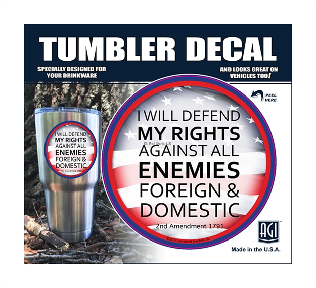 Picture of Bones "Defend MY Rights" Tumbler Decal