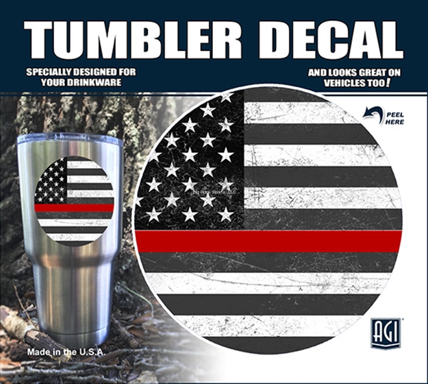 Picture of Bones "Firefighter Red Line Flag" Tumbler Decal