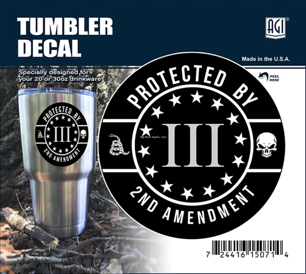 Picture of Bones "Iii% Protected BY 2Nd Amendment" Tumbler Decal