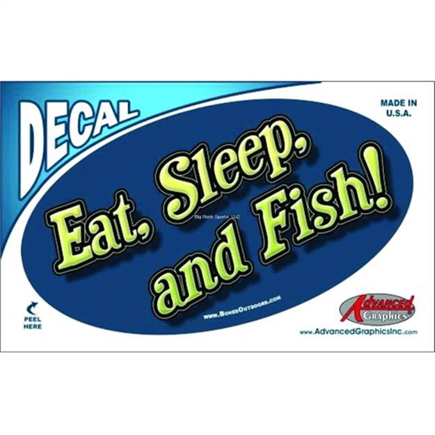Picture of Bones Oval Decal,-Eat Sleep And Fish