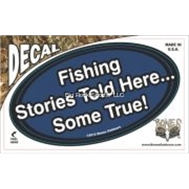 Picture of Bones Oval Decal, Fishing Stories Told Here