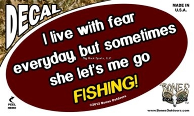 Picture of Bones Oval Decal, I Live With Fear Every Day