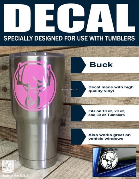Picture of Bones Plotted Tumbler Decal Pink Buck
