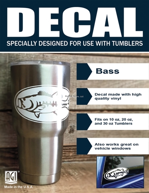 Picture of Bones Plotted Tumbler Decal White Bass