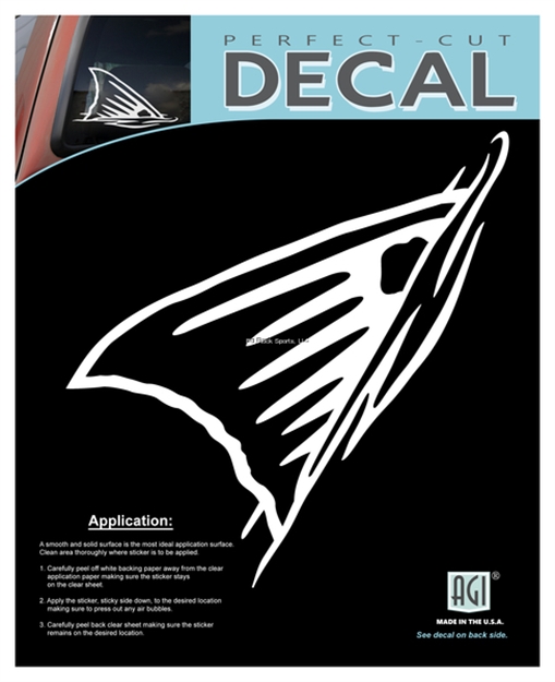 Picture of Bones Standard Plotted Decal-Redfish Tail/White