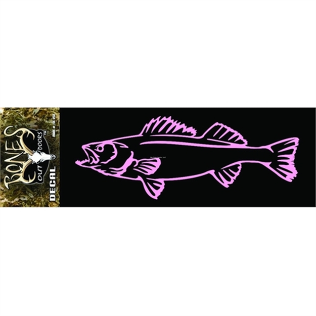 Picture of Bones Walleye Plotted Decal, Pink Outline