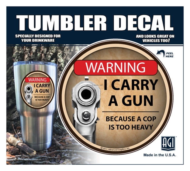 Picture of Bones "Warning, I Carry A Gun" Tumbler Decal