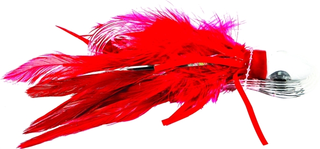Picture of Boone Bait Co. Dave Workman Feather Trolling Jig 6" Double Hook Red/White