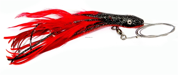 Picture of Boone Bait Co. Dolphin Rig Trolling Lure, 6 1/2", 1 1/2 Oz, Red/Black
