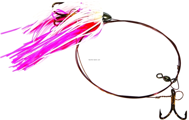 Picture of Boone Bait Co. Duster Rig Live Bait Rig, 2 #4 Trebles, 1/8 OZ Duster, Pink/White