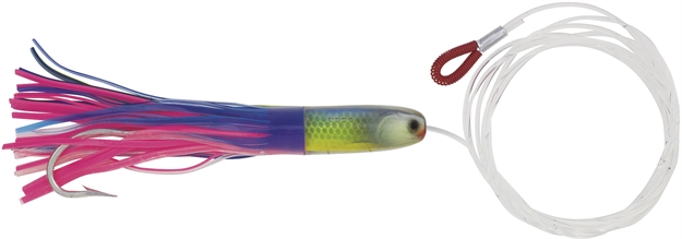 Picture of Boone Bait Co. Sea Minnow Rigged Slant Head Trolling Lure, 6", 7/0 Hook, Blue Flying Fish