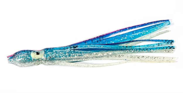 Picture of Boone Bait Co. Squid Skirt 4 1/4" 5 Pk, Blue Silver Pink Stripe, 4 1/4"