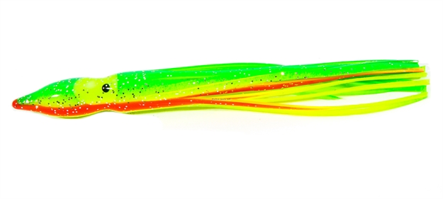 Picture of Boone Bait Co. Squid Skirt 4 1/4" 5 Pk, Chart. Grn. Org. Stripe, 4 1/4"