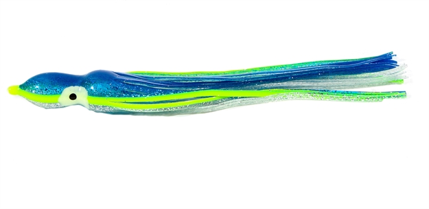 Picture of Boone Bait Co. Squid Skirt 4 1/4" 5 Pk, Dk. Blue Ylw Stripes Slvr, 4 1/4"