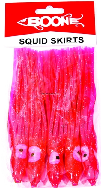Picture of Boone Bait Co. Squid Skirt 6" 5 Pk, Hot Pink, 6"