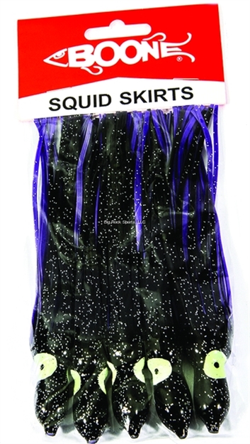 Picture of Boone Bait Co. Squid Skirt 6" 5 Pk, Purple/Black, 6"