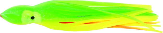 Picture of Boone Bait Co. Squid Skirt 7 3/4" 2 Pk, Chart. Grn. Org. Stripe, 7 3/4"