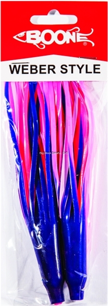 Picture of Boone Bait Co. Tuna Tail Weber Style Skirt  2 Pk, Blue/Pink/White, 5 1/2"