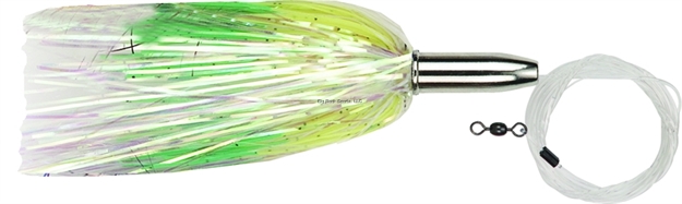 Picture of Boone Bait Co. Turbo Hammer Rigged Trolling Lure, 5 1/2", 3/4 Oz, 6/0 Hook, Pearl/Chartreuse