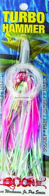 Picture of Boone Bait Co. Turbo Hammer Rigged Trolling Lure, 5 1/2", 3/4 Oz, 6/0 Hook, Pearl/Pink
