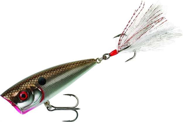 Picture of Booyah Boss Pop Topwater Popper, 2", 1/4 Oz, Dressed Treble, Arkansas Shiner