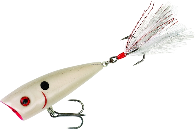 Picture of Booyah Boss Pop Topwater Popper, 2", 1/4 Oz, Dressed Treble, Bone Shiner