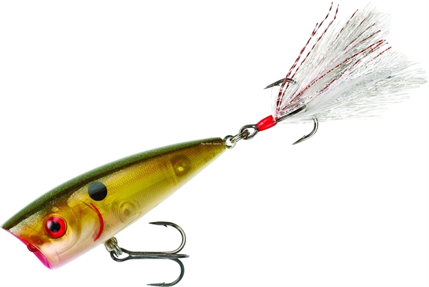 Picture of Booyah Boss Pop Topwater Popper, 2", 1/4 Oz, Dressed Treble, Ghost Shiner