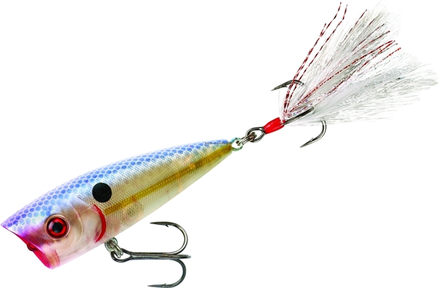 Picture of Booyah Boss Pop Topwater Popper, 2", 1/4 Oz, Dressed Treble, Pearl Melon