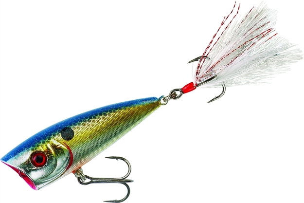 Picture of Booyah Boss Pop Topwater Popper, 3", 3/8 Oz, Dressed Treble, Flashy Momma