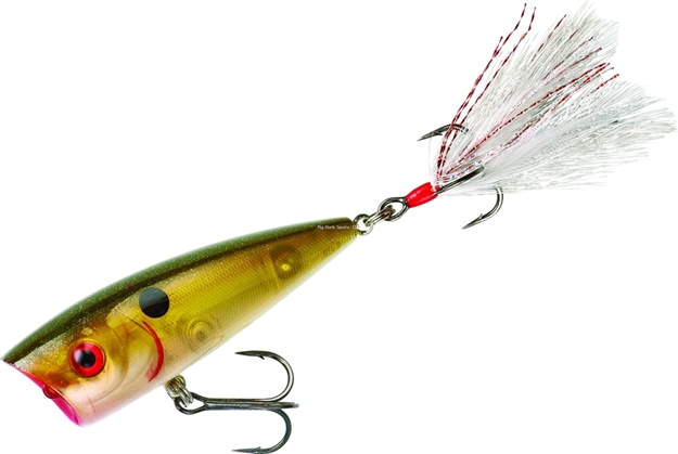 Picture of Booyah Boss Pop Topwater Popper, 3", 3/8 Oz, Dressed Treble, Ghost Shiner