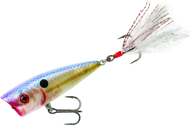 Picture of Booyah Boss Pop Topwater Popper, 3", 3/8 Oz, Dressed Treble, Pearl Melon
