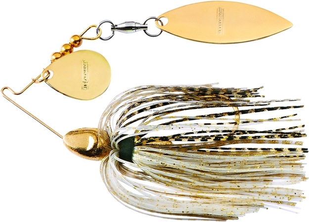 Picture of Booyah Vibra-Wire Double Tandem Spinnerbait, 1/4 Oz, Gold-Shiner